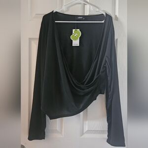NWT Cider Faux Wrap Around Cropped Top